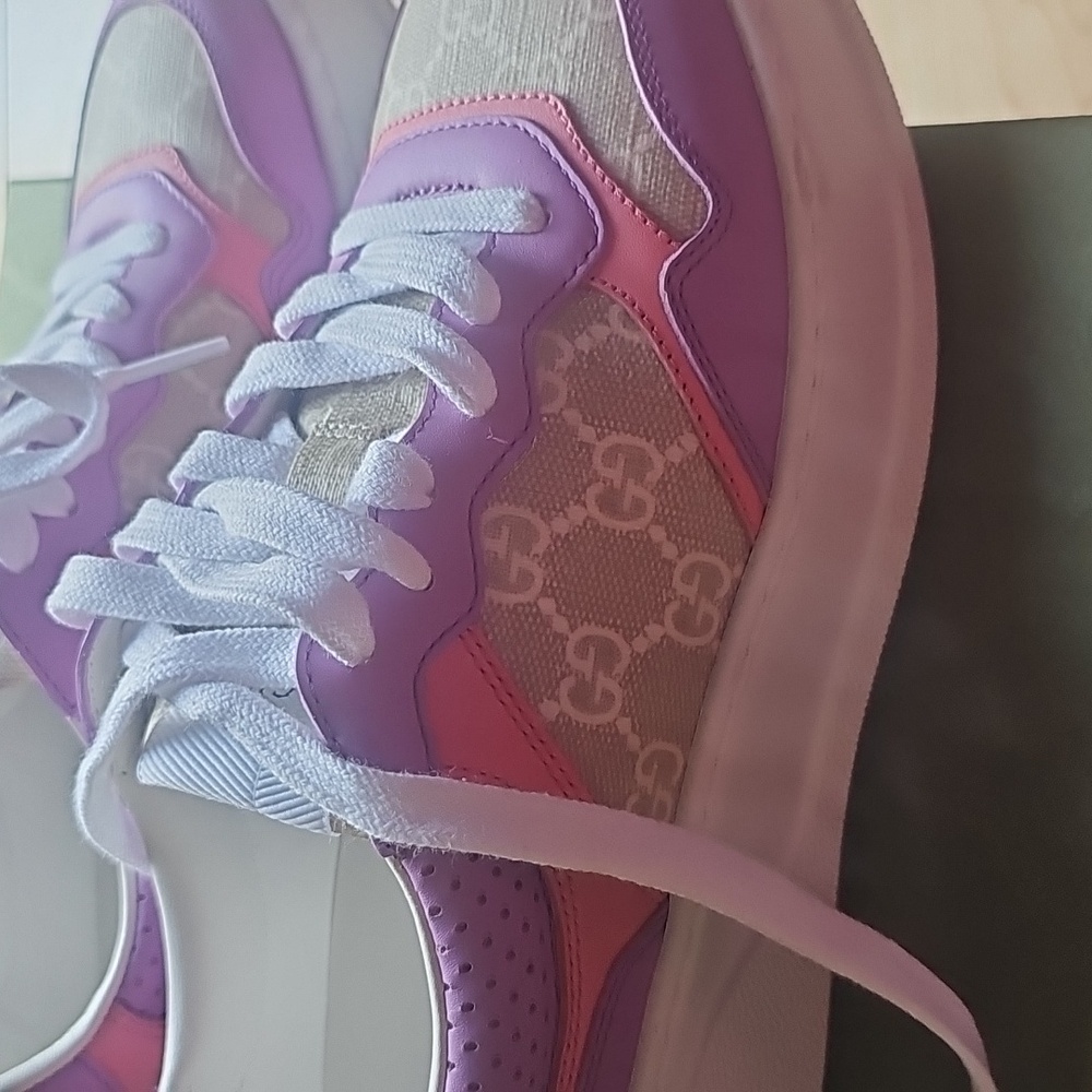 Gucci Purple and Beige Sneakers